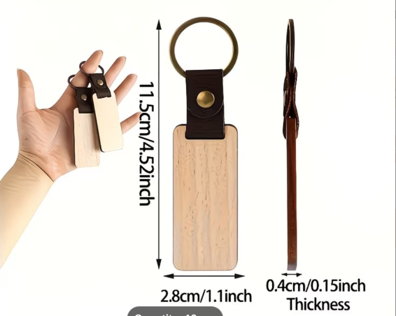 Size Personalised Wooden Keychain