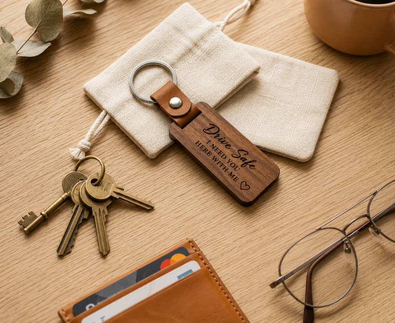 woodenkey Personalised Wooden Keychain