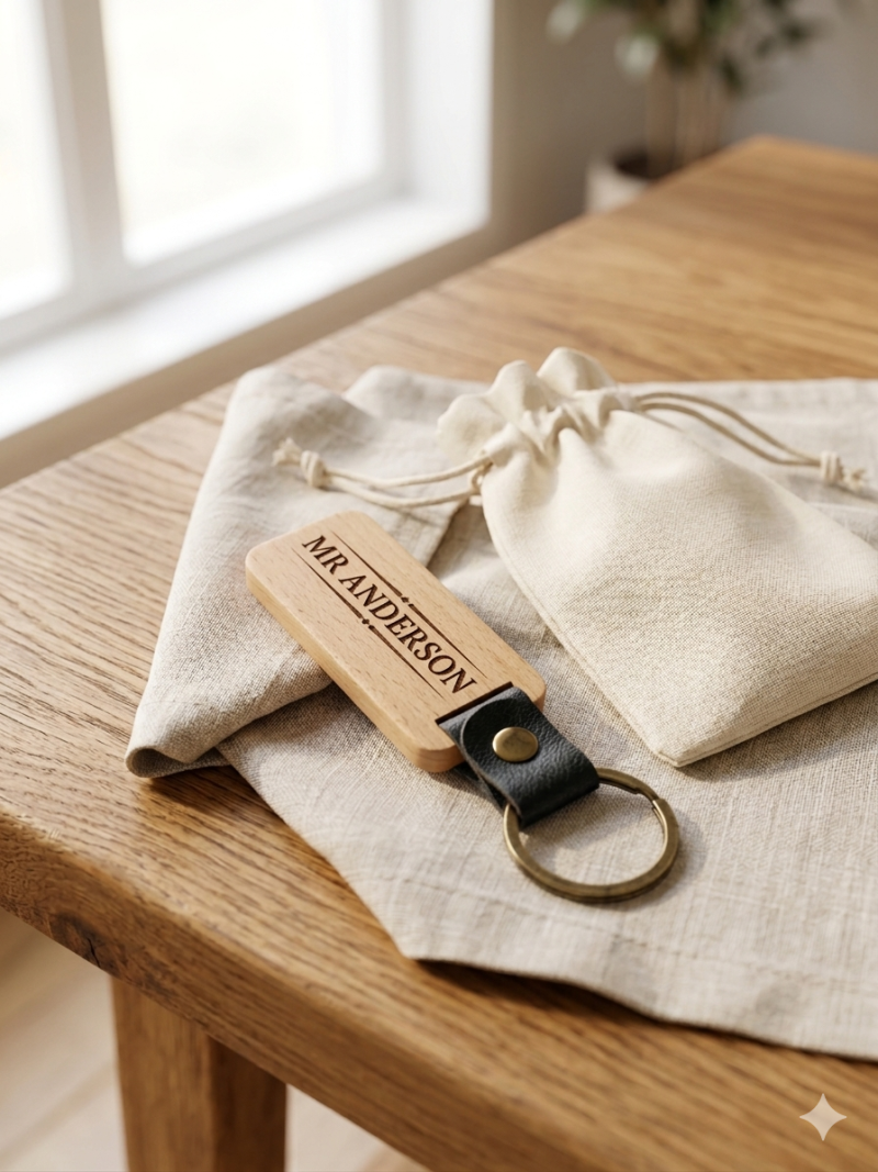 woodkeyring Personalised Wooden Keychain