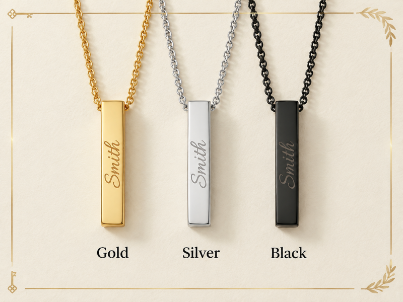 p6 Personalized Bar Necklace | Custom Name Engraved Pendant