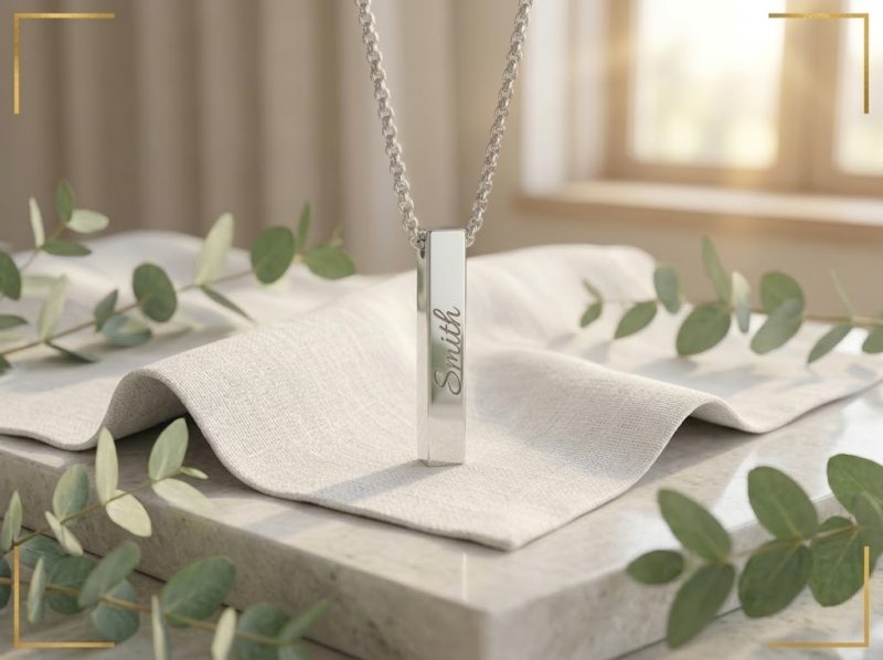 p7 Personalized Bar Necklace | Custom Name Engraved Pendant
