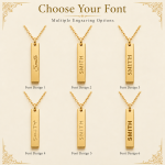 xaventra p1 Personalized Bar Necklace | Custom Name Engraved Pendant