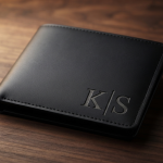 BW2 Personalized Black Leather Wallet | Custom Engraved Bifold Gift for Him