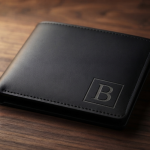 BW3 Personalized Black Leather Wallet | Custom Engraved Bifold Gift for Him