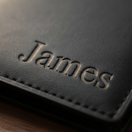 BW6 Personalized Black Leather Wallet | Custom Engraved Bifold Gift for Him