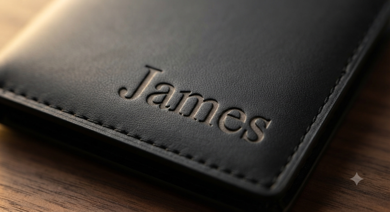 BW6 Personalized Black Leather Wallet | Custom Engraved Bifold Gift for Him