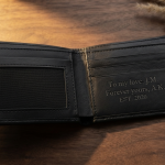 BW7 Personalized Black Leather Wallet | Custom Engraved Bifold Gift for Him